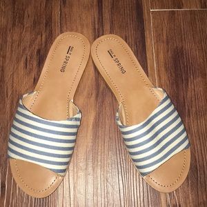 Blue and White Slippers